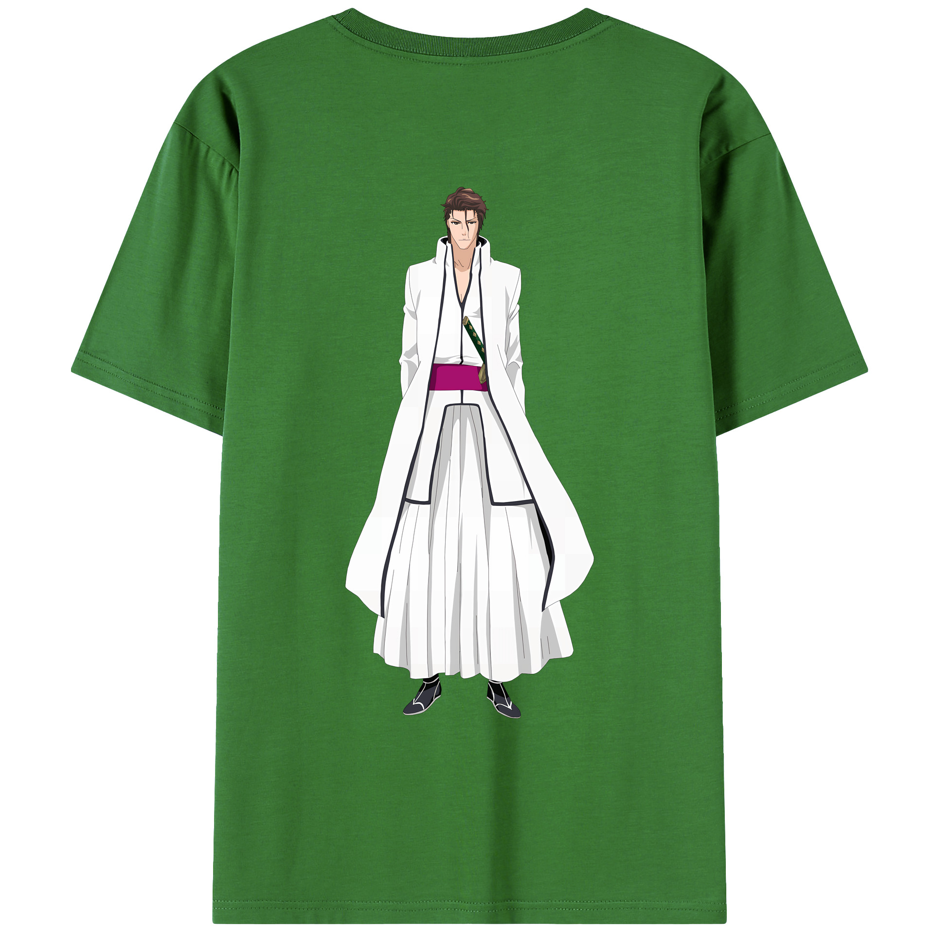 （画像用） ブリーチ 藍染 惣右介（あいぜん そうすけ） BLEACH Aizen Sousuke レディース半袖Tシャツ(バックプリント)